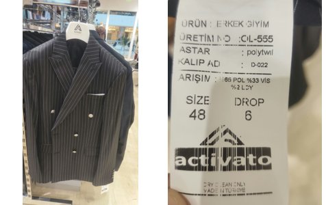 Double-Breasted Suit OL-555 - Black Pinstripe