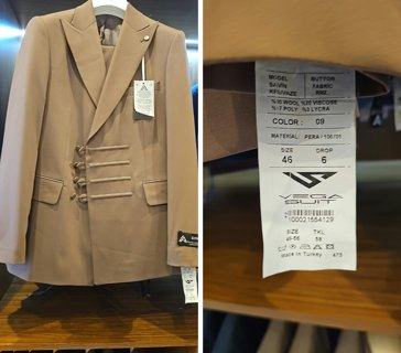 بدلة دبل بريست تركي 473 تان Vega Suit