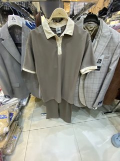 Polo Set Top + Pants - Taupe