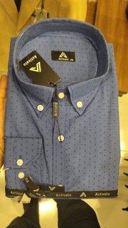Button-Down Shirt - Royal Blue Dot