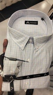 Button-Down Shirt - Sky/Beige Check