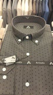 Button-Down Shirt - Charcoal Dot
