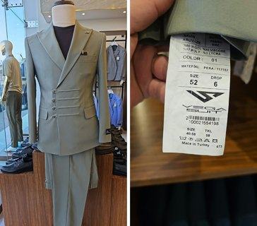 بدلة دبل بريست تركي 473 أخضر مريمية Vega Suit