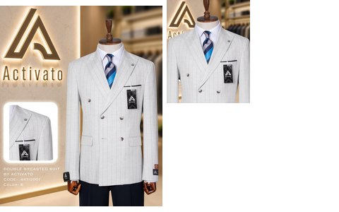 Double-Breasted Suit 501 - Light Grey
