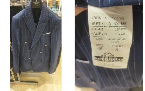 Double-Breasted Suit OL-555 - Navy Pinstripe