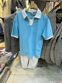 Polo Set Top + Pants - Sky Blue